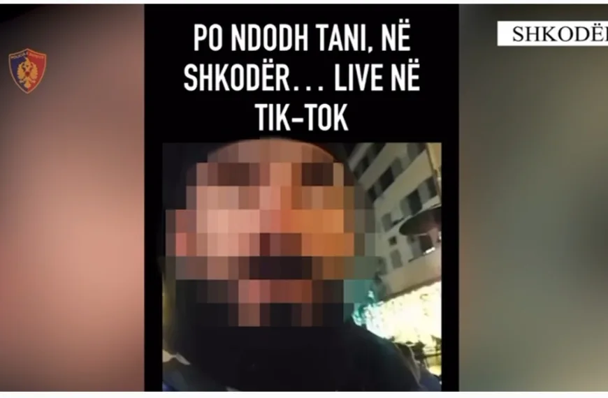 U shfaq live në Tik Tok duke kanosur me thikë,…