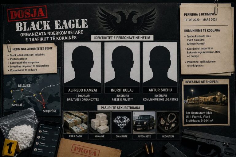 Dosja “Black Eagle”, autoritetet belge: Hamzai drejtonte rrjetin, Artur Shehu dhe Indrit Kulaj në qendër të komunikimeve për trafikun e kokainës…